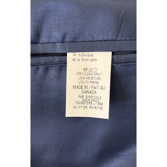 charcoal houndstooth Ralph Lauren wool silk blazer jacket sport suit coat 46 L - Picture 6 of 11